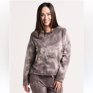 ATM french terry tie dye crewneck pullover sweatshirt size SM purple